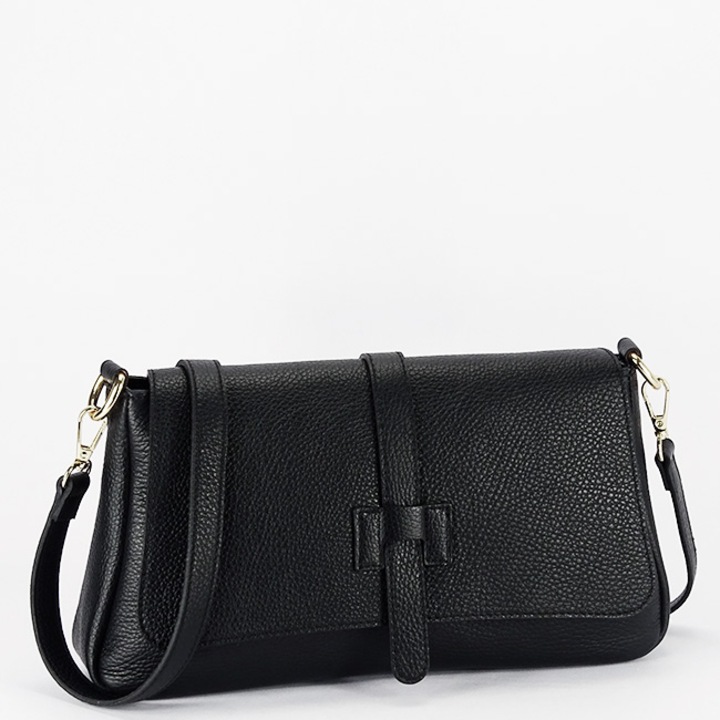 Fekete valódi bőr táska B-8903 127 Fekete