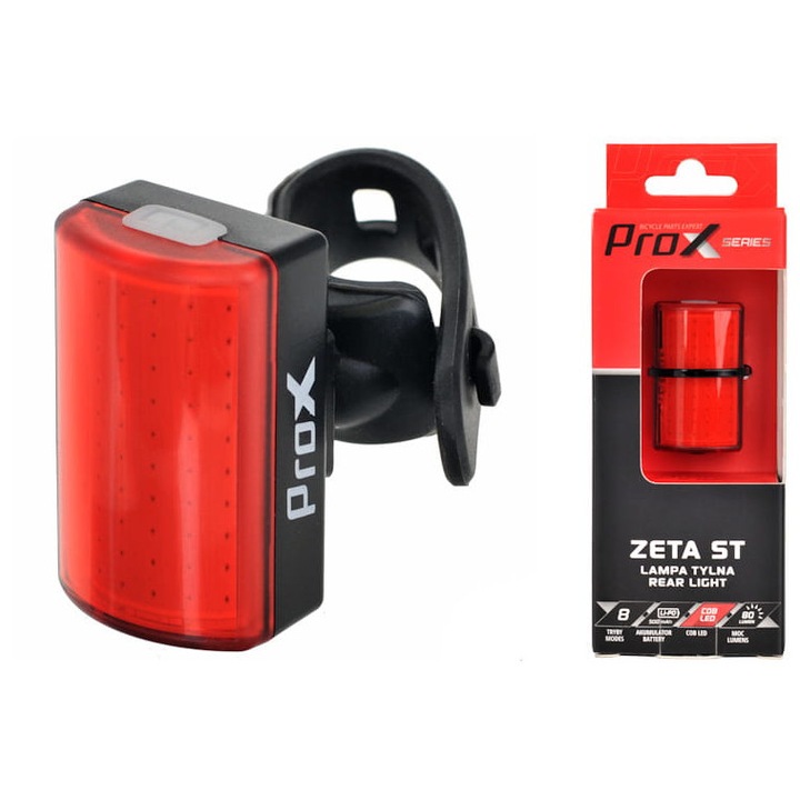 Задна светлина PROX Zeta 80lm, USB-C, за велосипед