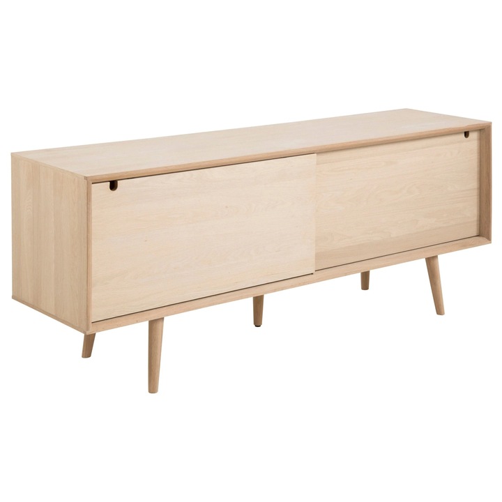 Comodă Divani & Sofa Century, 4 sertare, stejar uleiat alb, 180x45x71cm