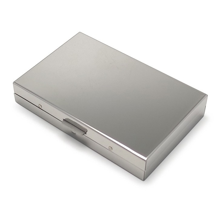 Port card pentru carte identitate, asskanaer, Universal RFID card holder, Card storage, 10 cards, Anti-theft swipe, Lucrat manual, Minimalist carry, Elegant, Slot pentru carte de credit, Otel inoxidabil, 10*7.2*1.8 cm, Argintiu