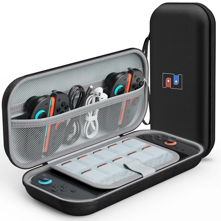 Husa de transport cu carcasa rigida pentru consola NINTENDO Switch MEKO, protectie si depozitare, culoare negru