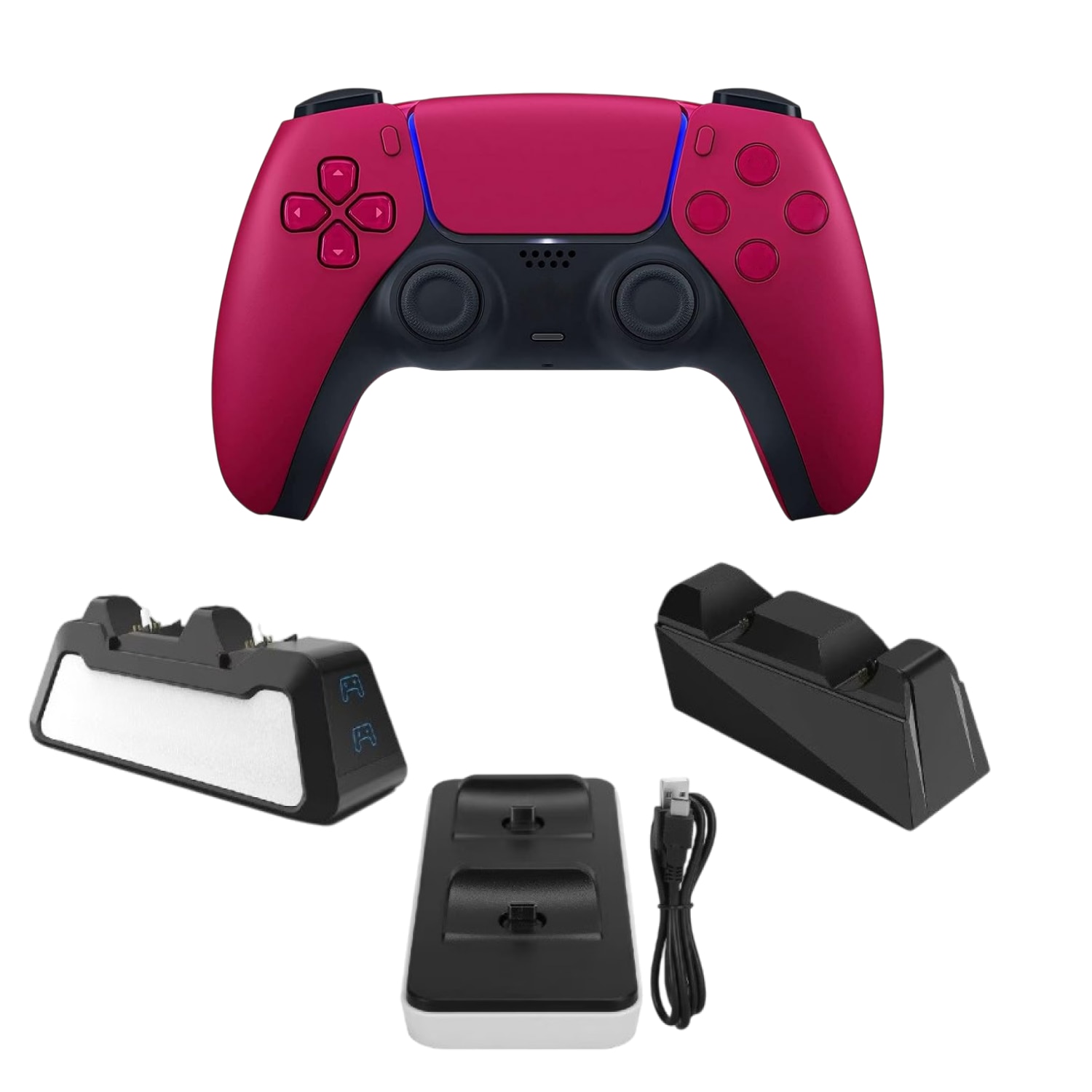 Controller Wireless, HAPPY JOKER, Dual-Sense, rosu, incarcare duala inclusa