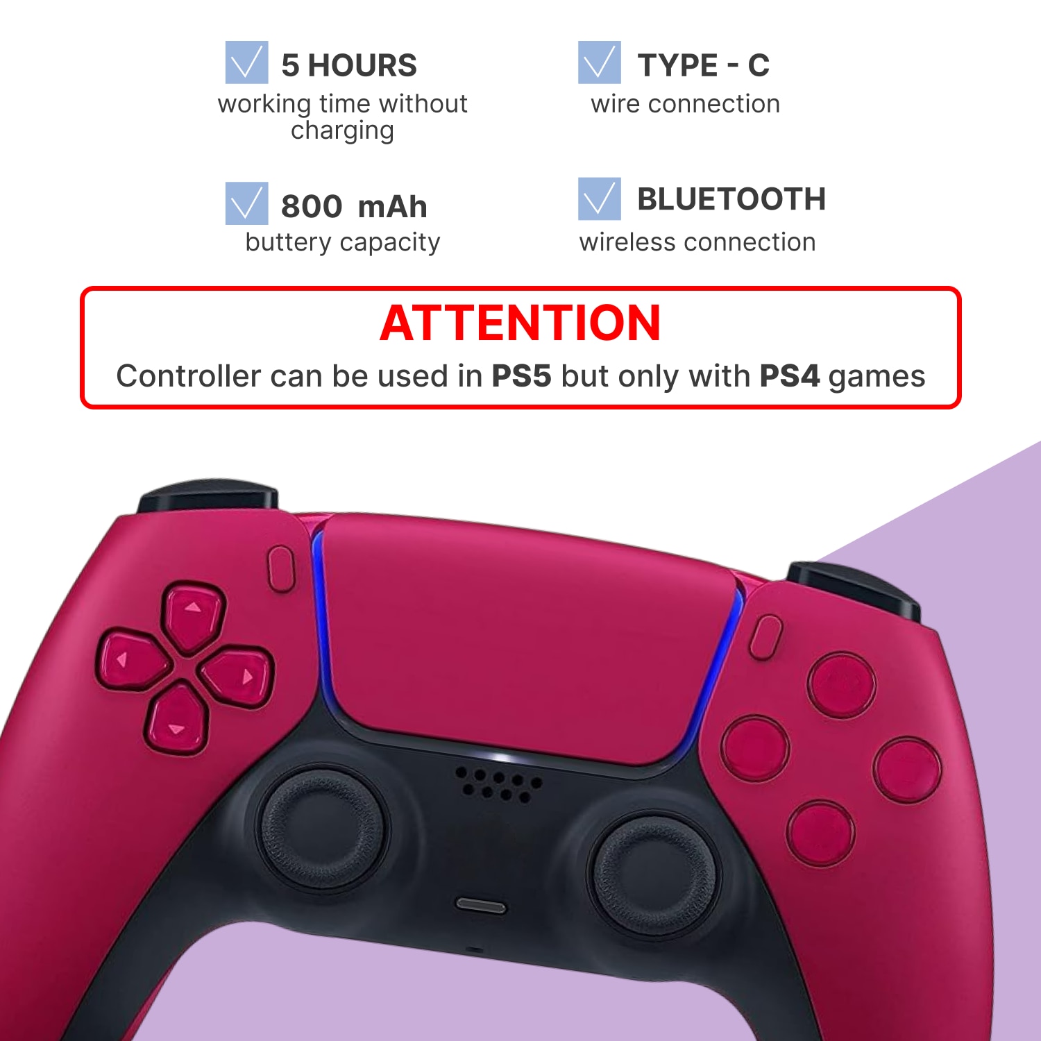 Controller Wireless, HAPPY JOKER, Dual-Sense, rosu, incarcare duala inclusa