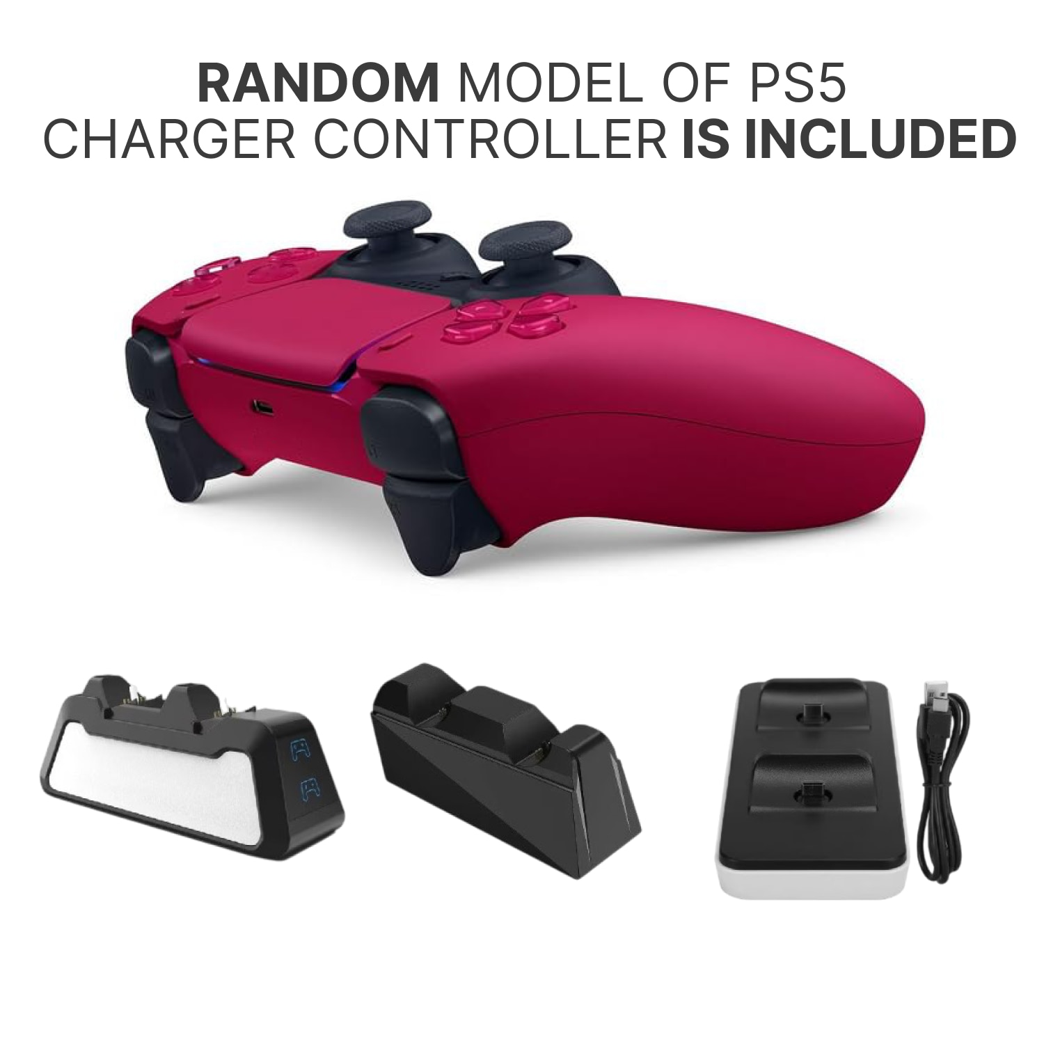 Controller Wireless, HAPPY JOKER, Dual-Sense, rosu, incarcare duala inclusa