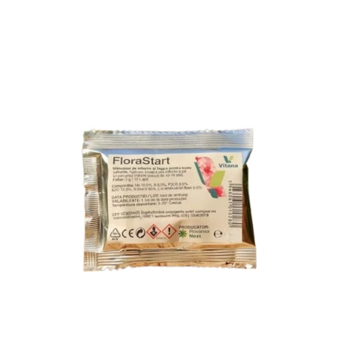 Biostimulator FloraStart, 50 g, Vitana, îmbunătățește inflorirea și legarea fructelor, pentru legumicultură