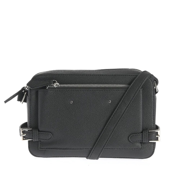 Geanta neagra crossbody cu fermoar