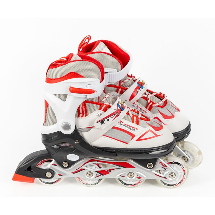 Ролери limeks, регулируем размер 38-41, комбинирано закопчаване, черен/червен