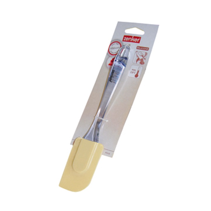 Spatula pentru tort, Zenker, 26cm, acril/silicon, ideala pentru intinderea cremelor, transparenta, accesorii de masa, plastic