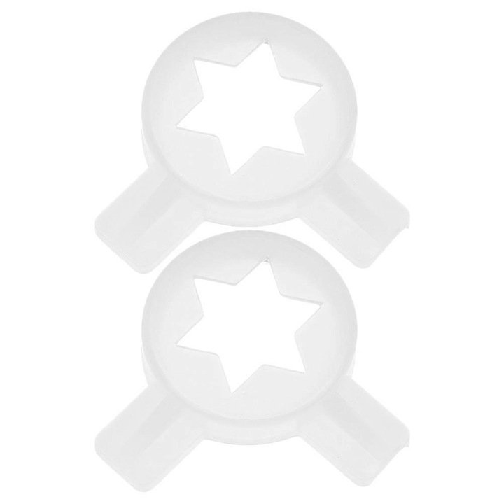 Set accesorii pentru masina de inghetata, 2 bucati, plastic, alb, dimensiuni 4.80x4.20x0.90cm si 2.80x2.80x0.60cm