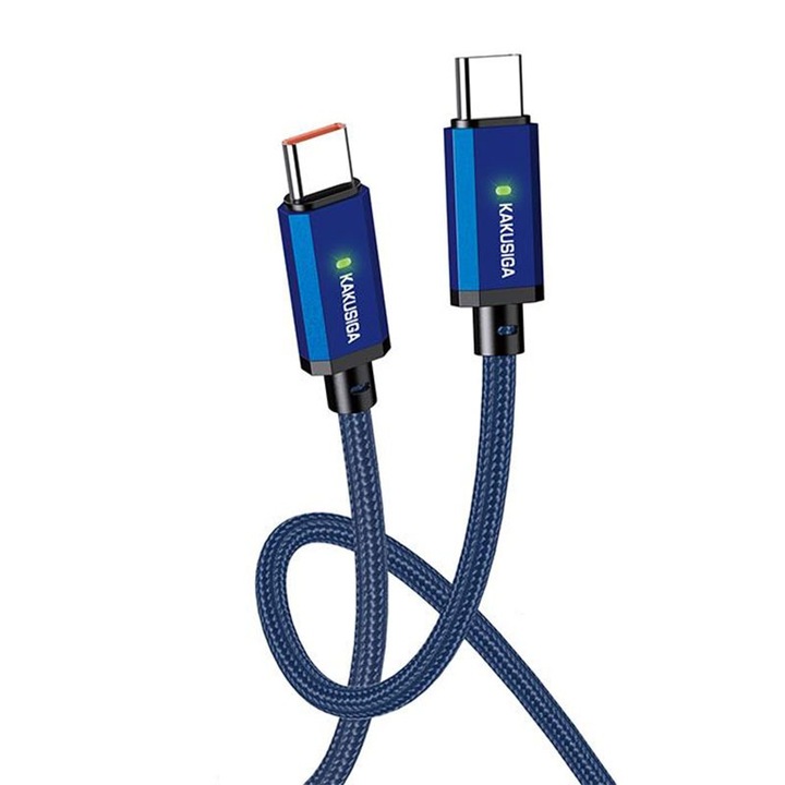 Cablu date si incarcare KSC-967, USB-C la USB-C, PD60W, QC3.0, 1m, Albastru