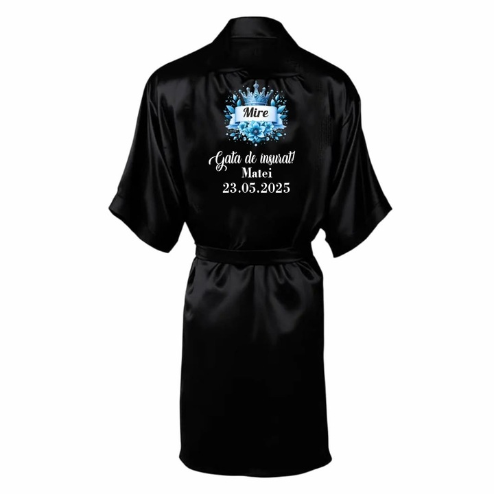 Halat mire, negru, satin, marime unica