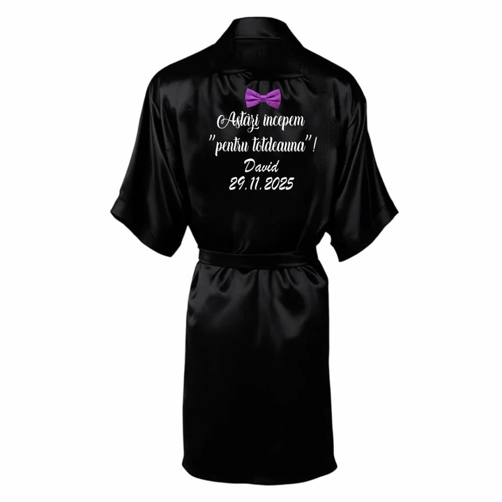 Halat mire, satin, negru, marime unica