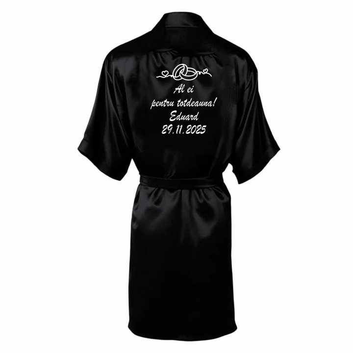 Halat mire, Satin, Negru, Unica