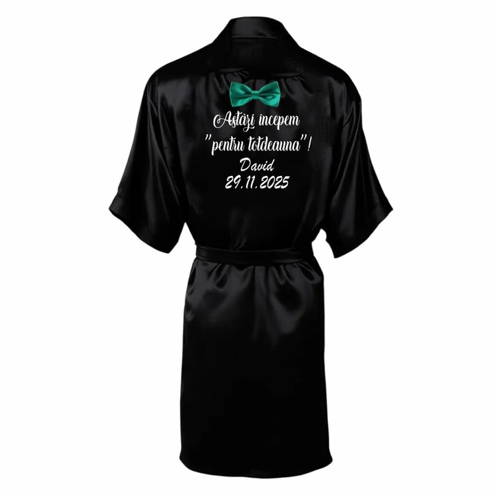 Halat mire, Negru, Satin, Unica