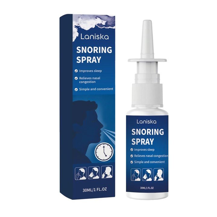 Spray nazal anti-sforait LANISKA, 30ml, reduce congestia nazala, imbunatateste somnul