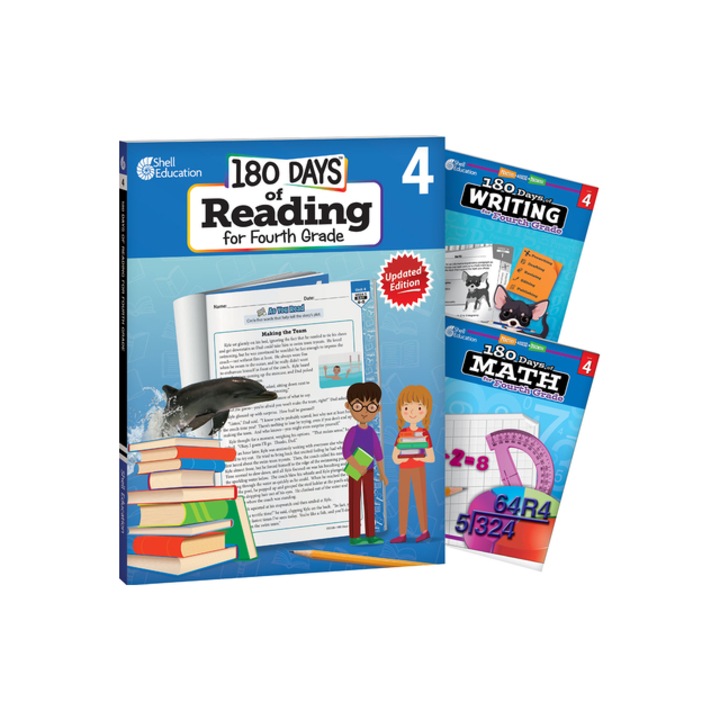 180 Days of Reading, Writing and Math for Fourth Grade 3-Book Set, Teacher Created Materials (Author)