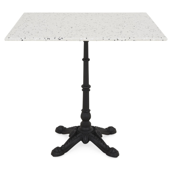 Masa patrata gradina/terasa, Maison Mex RIVA, L.80 l.80 H.75 cm, negru/mix gri