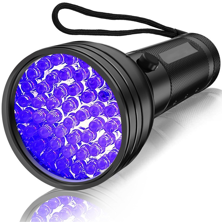 UV фенер, 51 LED, детектор за животинска урина, сухи петна, компактен, черен