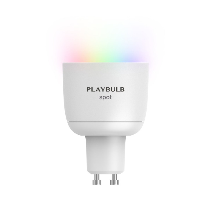 MiPow Playbulb Spot Smart LED izzó készlet, 3 db, RGB, Bluetooth 4.0, 4W, 300 lm, 3000K, GU10, Alkalmazásvezérlés, Fehér