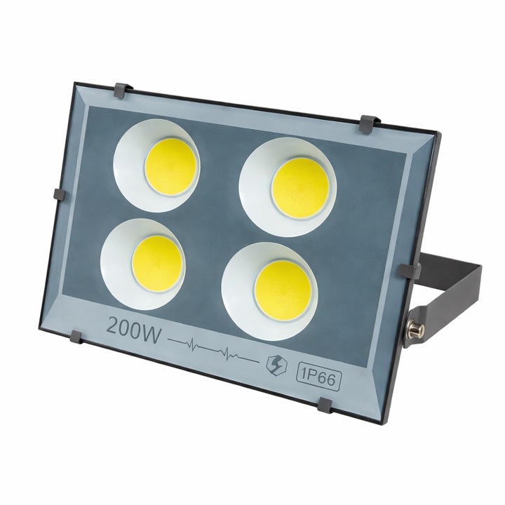Proiector LED 200W exterior IP66, reflector cu 4 pastile COB pentru curte, parcare, stadion, iluminat industrial