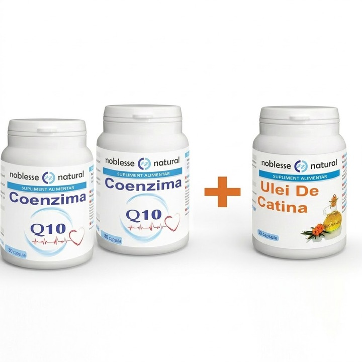 Set 2+1 Coenzima Q10 + Ulei de Catina, Noblesse Natural, 30 capsule fiecare