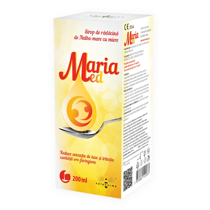 Sirop de radacina de Nalba-mare cu miere Apipharma, 200 ml, pentru tuse seaca, productie din plante