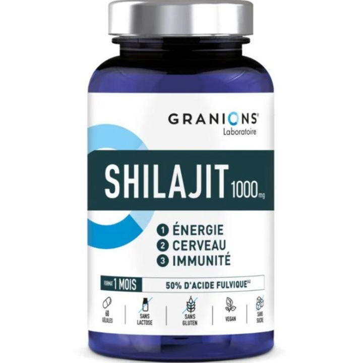 Supliment alimentar, Granions, Shilajit 1000 mg, 60 capsule, vitamina B6, pentru rezistență la efort