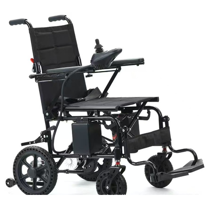 Scaun cu rotile electric pentru drumuri dificile, Pliabil