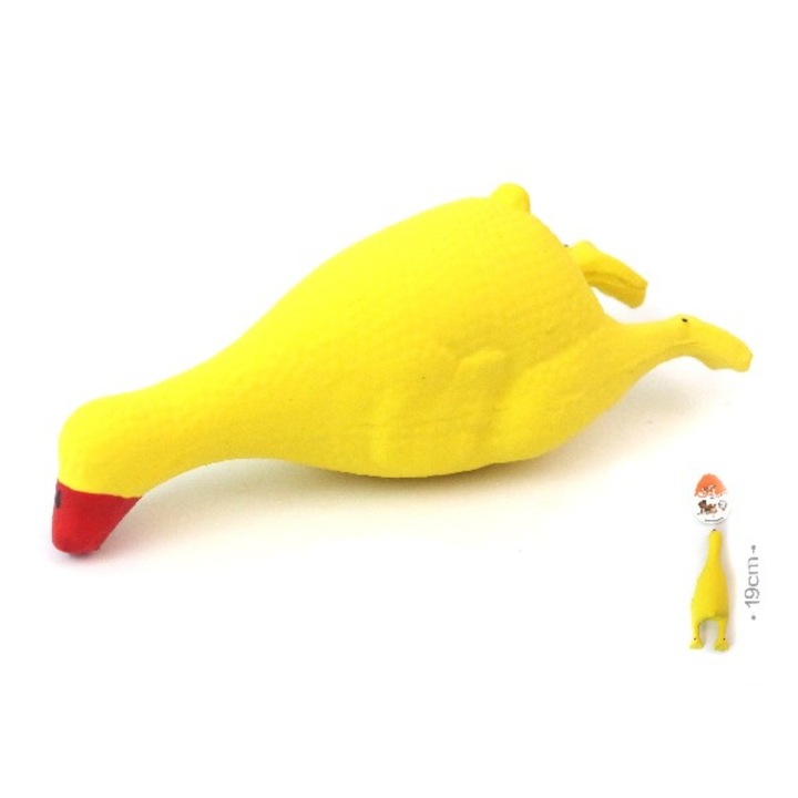 Jucarie pentru Caini, Rata Galbena din Latex cu Sunet, yommy 19 cm, Design Atractiv