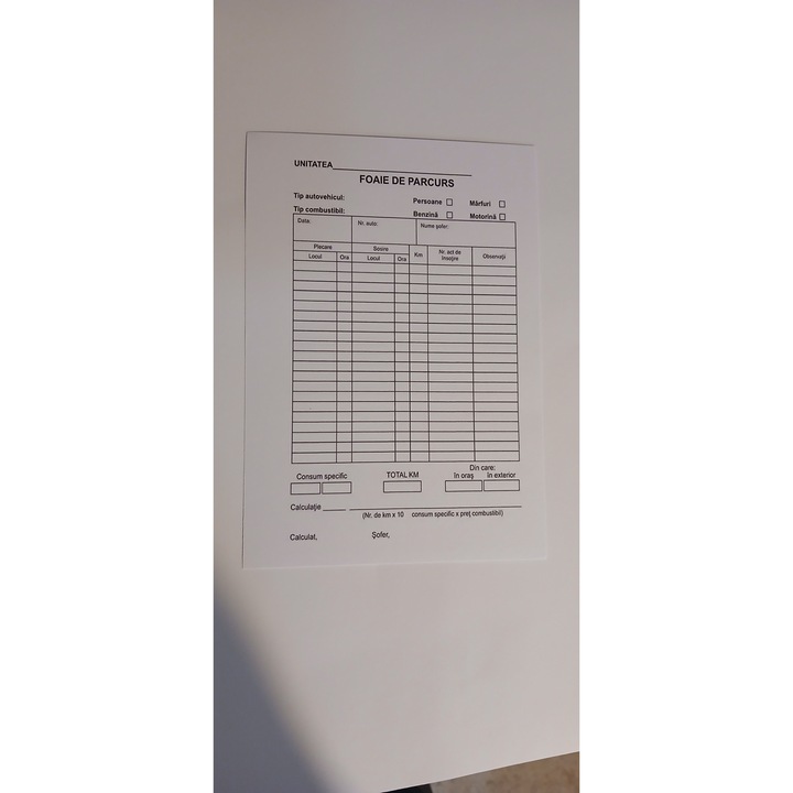 Foaie de Parcurs Persoane/Marfa, Format A5, 100 File/Carnet