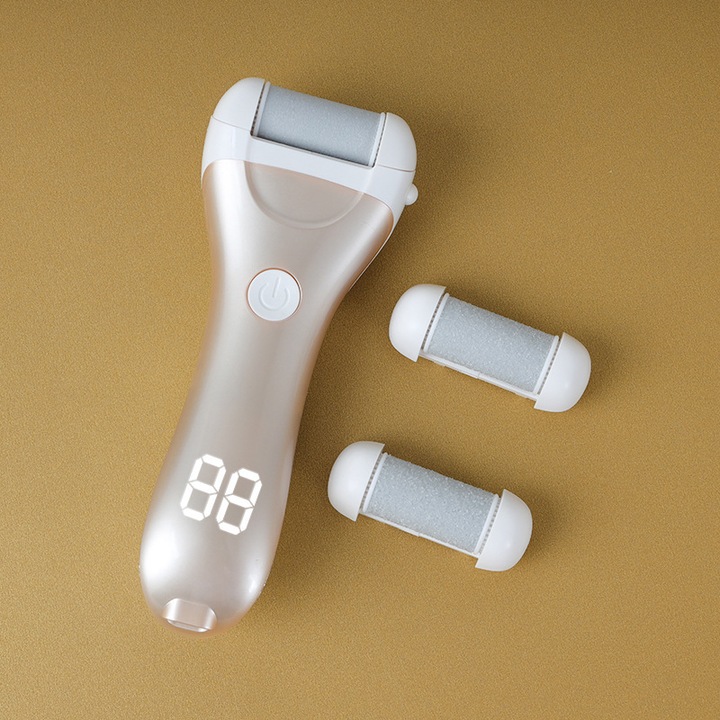 Pila electrica pentru picioare, 3 capete de slefuire, acumulator 1200mAh, waterproof, set