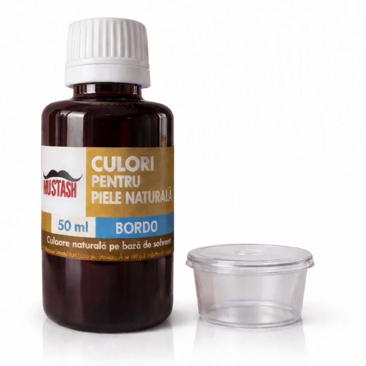Vopsea pentru piele naturala BORDO 50 ml – pe baza de solvent, uscare rapida, fara fixator