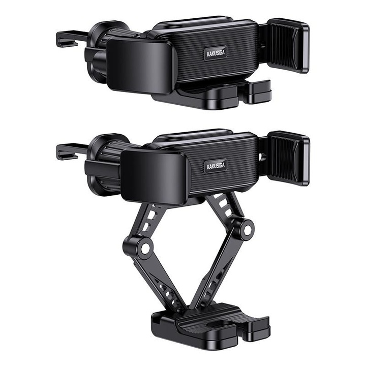Suport auto Kaku KSC-1156, Fixare pe grila de ventilatie, Cleme laterale, Rotatie 360°, Negru