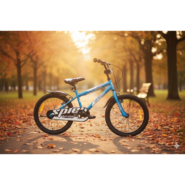 Bicicleta pentru copii, Splendor, 18", cadru din otel, cu roti ajutatoare, albastru