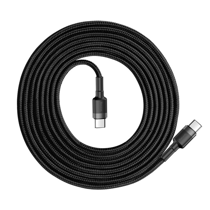 Baseus Cafule USB-C PD2.0 60W 20V 3A kábel 1m, Szürke+Fekete