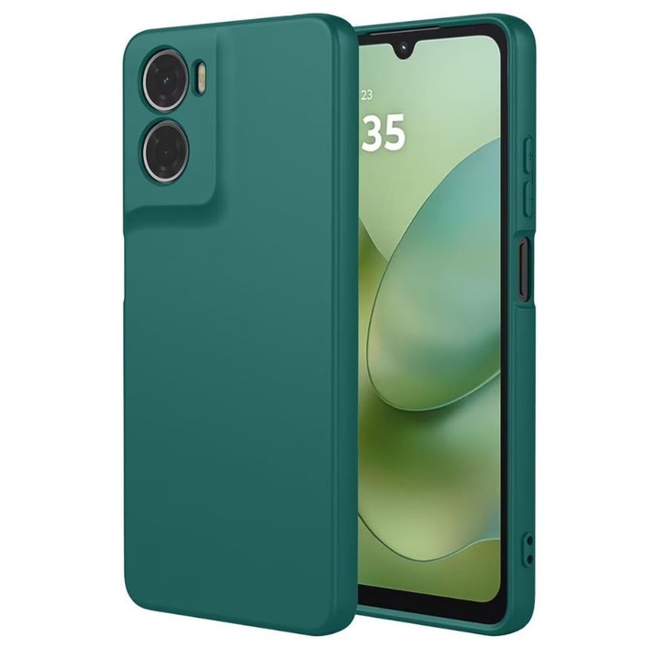 Husa silicon flexibil, compatibila cu Motorola Moto G06, protectie integrala, Verde Inchis
