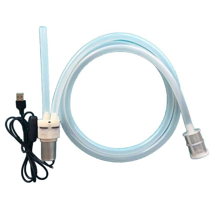 Extractor electric de vin, alimentare USB, tub de silicon transparent de 2 metri, debit 0-60ml/min