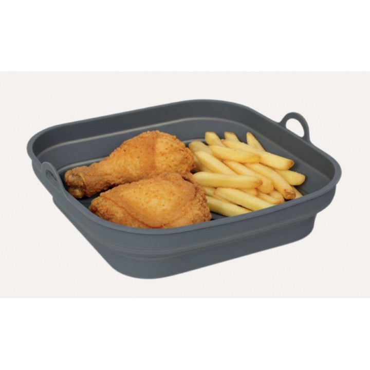 Tava silicon Airfraier, patrata, 21 X 21 x 6.5 cm