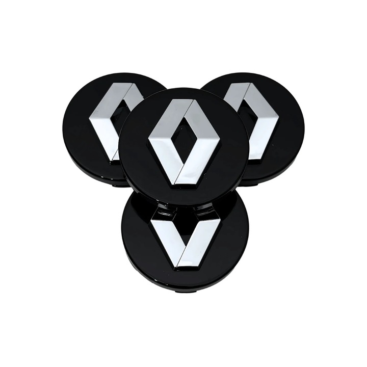 Set 4 Capace Jante Renault, 57mm, Negru