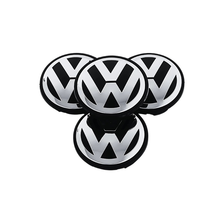 Set 4 Capace Jante VW, 55mm, Negru