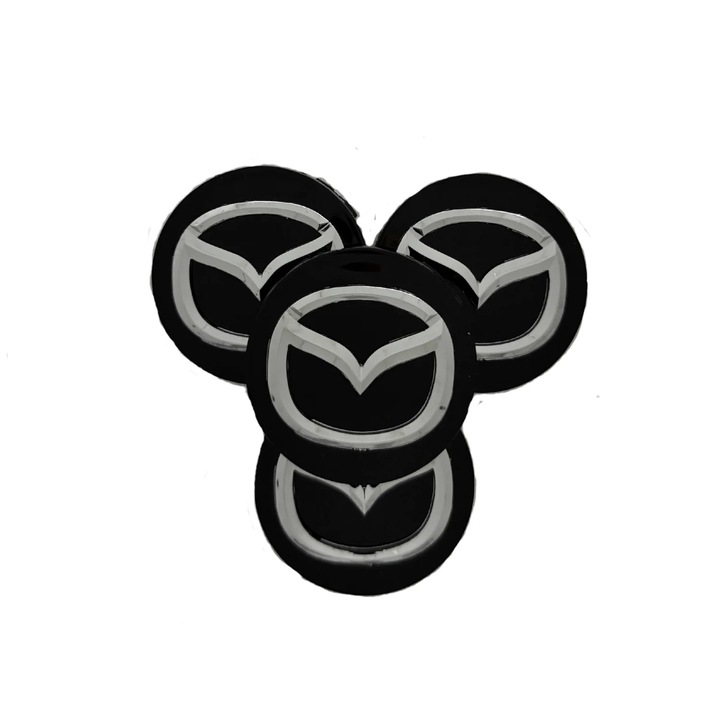 Set 4 Capace Jante Mazda, 56mm, Negru