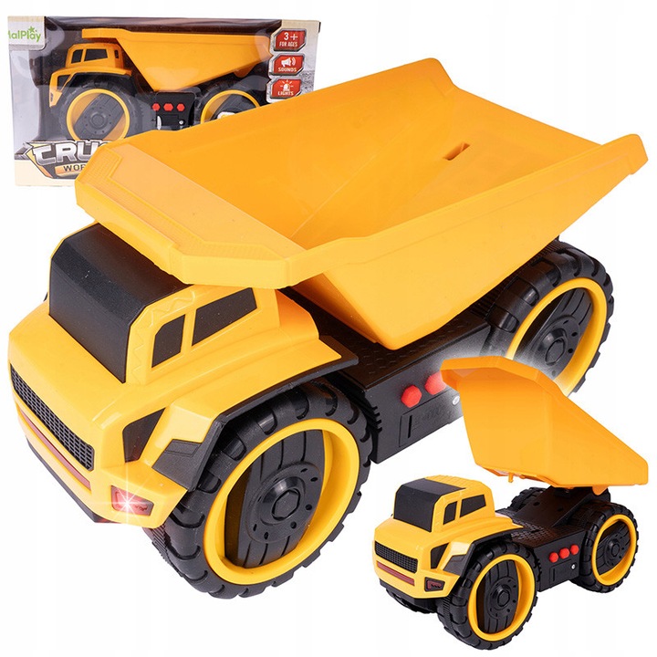 Dumper cu lumina și sunet, MalPlay, dimensiuni 27x13, 1x15, 4cm, de la 3 ani