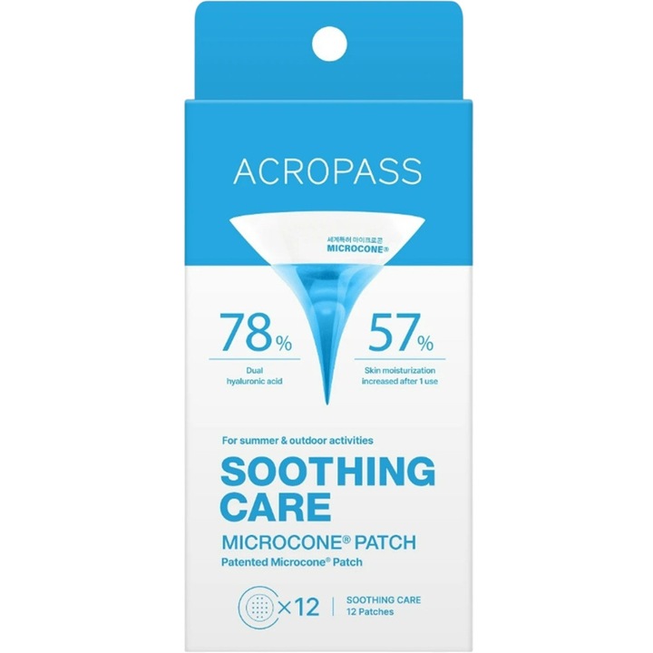 Plasturi cu micro-ace, Acropass, Soothing Care, 12 buc, hidratare, calmare, pentru piele sensibilă