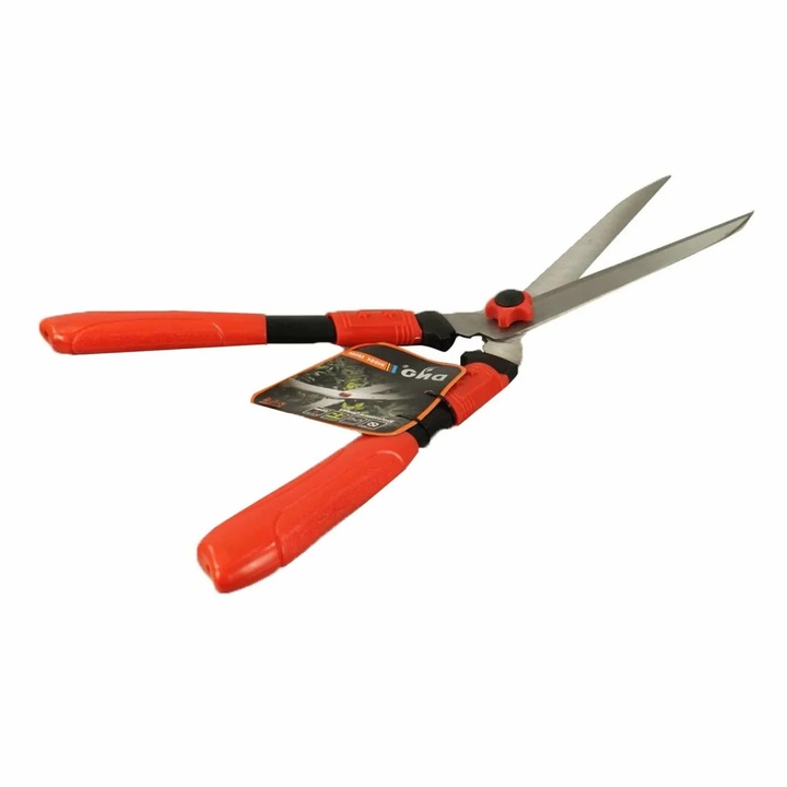 Foarfeca profesională pentru gard viu, FOXMAG24, lame 200 mm, acoperire teflon, manere PVC