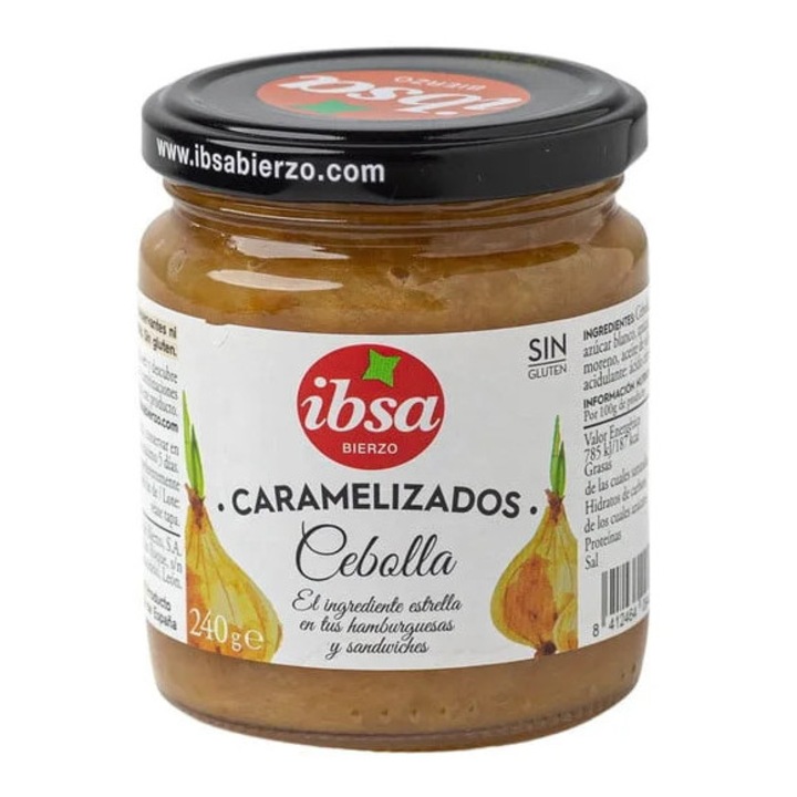 Ceapă caramelizată, Ibsa, conservă legume, fără gluten, 200g
