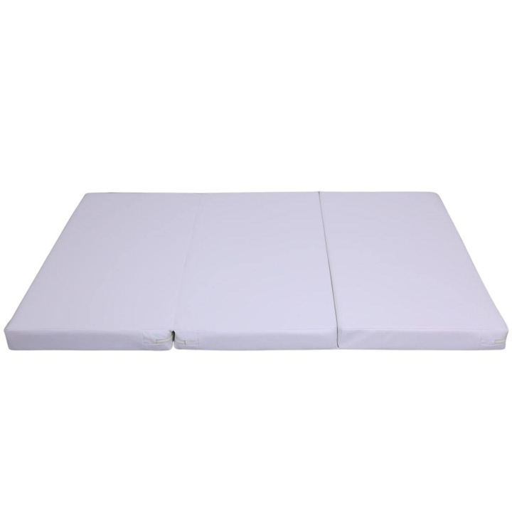 Saltea gimnastica, Małpiszon, Satellite, pliabila 3 parti, alb, 150x100x8 cm