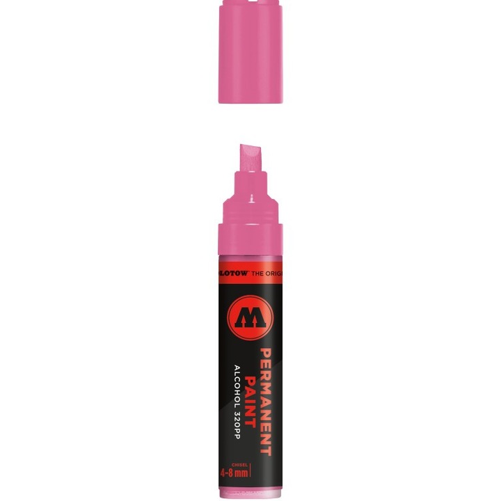 Marker permanent Molotow 4-8 mm, cerneală pe bază de alcool, lucios, multicolor