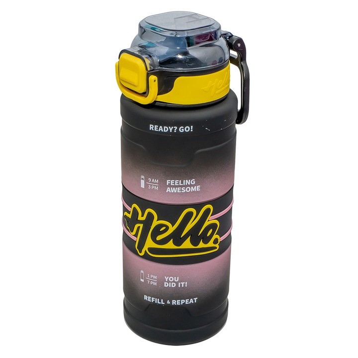 Sticla apa, din plastic, cu grip, Hello, 800 ml