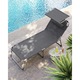 Sezlong pliabil cu parasolar si tetiera, spatar reglabil 4 pozitii, tesatura sintetica respirabila, max 150 kg, 200x71x38 cm, gri
