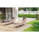 Sezlong pliabil cu parasolar, spatar reglabil 5 pozitii, cadru aluminiu, max 150 kg, 193x55x31 cm, taupe